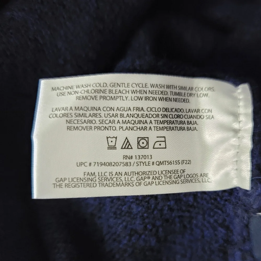 GAP Men's Crewneck Sweater, Navy Blue, Size Large